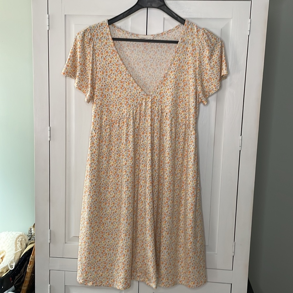 Ninexis Yellow Floral Dress Medium